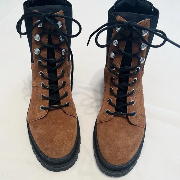 Marc Fisher Brown Suede “Sashia” Platform Combat Boot, Size 7.5 - Picture 3 of 10